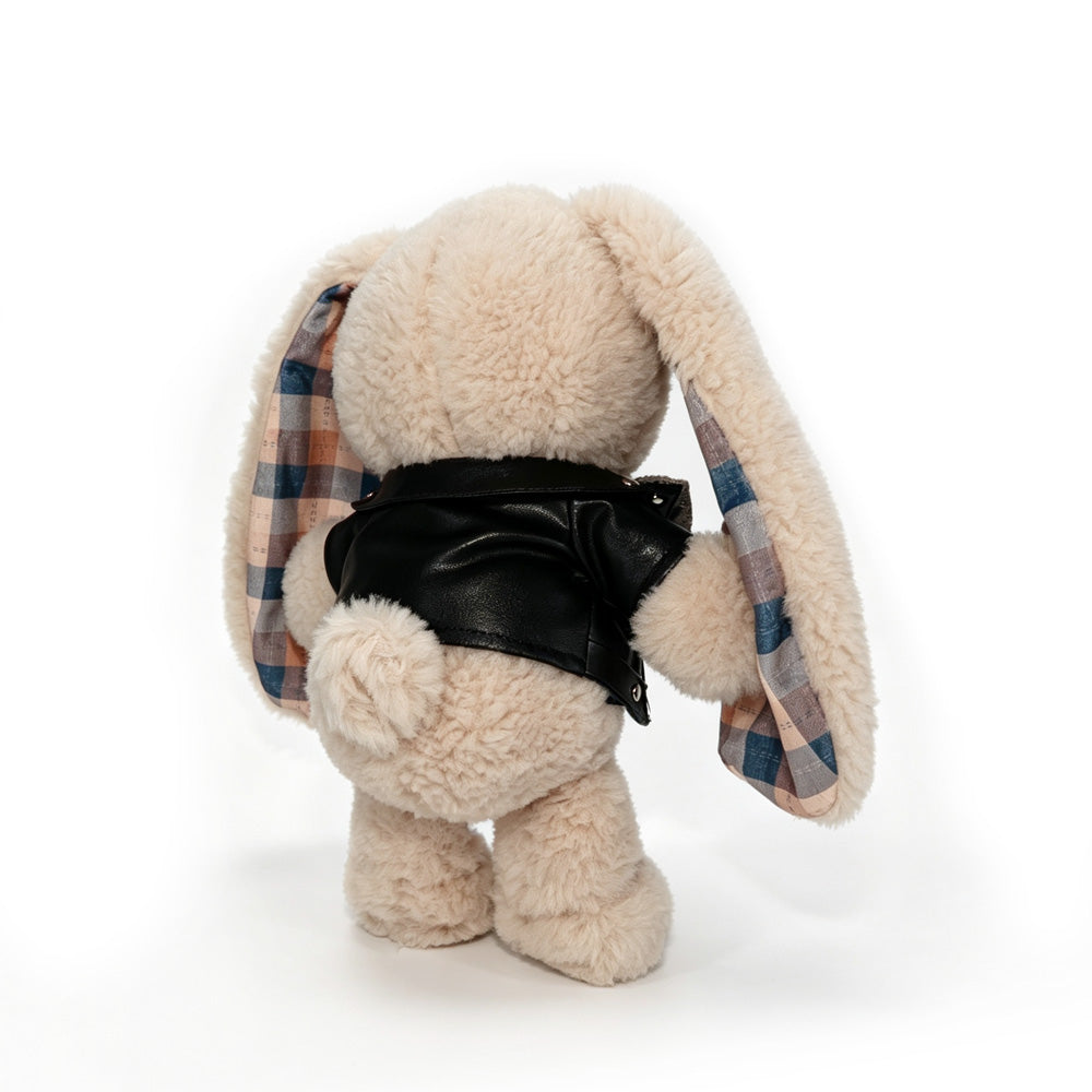 Plush Outfit - Black Leather Jacket