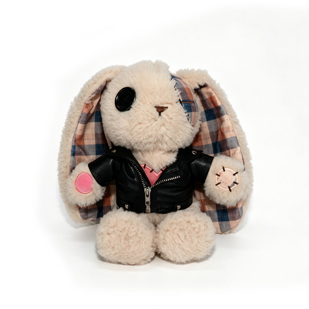 Plush Outfit - Black Leather Jacket