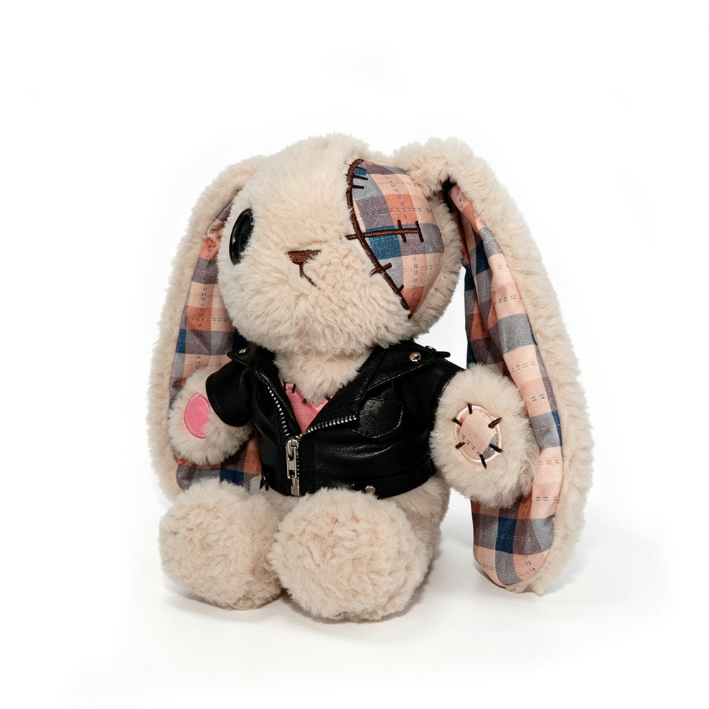 Plush Outfit - Black Leather Jacket