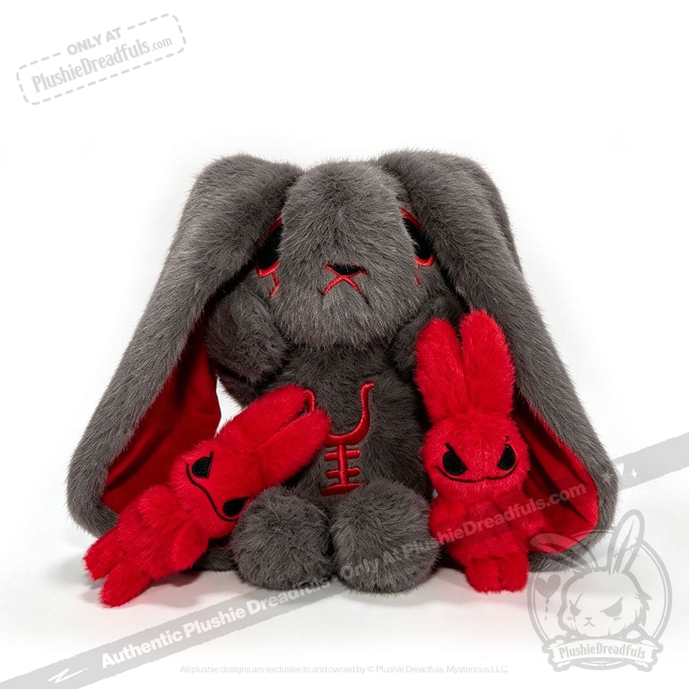 Plushie Dreadfuls - Anxiety Rabbit Dark Grey Limited Edition - Plush Stuffed Animal - plush