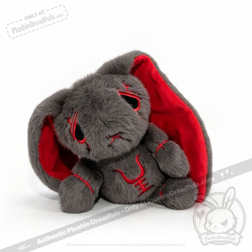 Plushie Dreadfuls - Anxiety Rabbit Dark Grey Limited Edition - Plush Stuffed Animal - plush