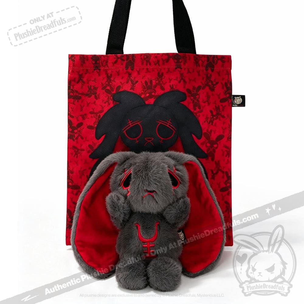 Plushie Dreadfuls - Anxiety Rabbit Dark Grey Limited Edition - Plush Stuffed Animal - plush