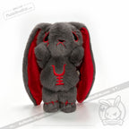 Plushie Dreadfuls - Anxiety Rabbit Dark Grey Limited Edition - Plush Stuffed Animal - plush