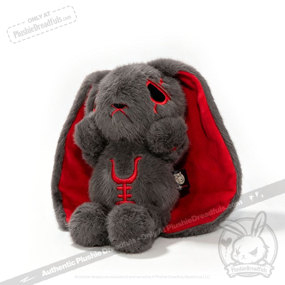 Plushie Dreadfuls - Anxiety Rabbit Dark Grey Limited Edition - Plush Stuffed Animal - plush