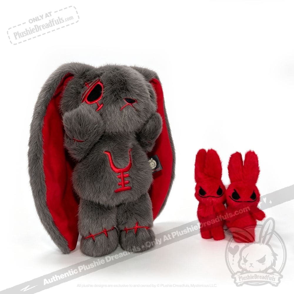 Plushie Dreadfuls - Anxiety Rabbit Dark Grey Limited Edition - Plush Stuffed Animal - plush