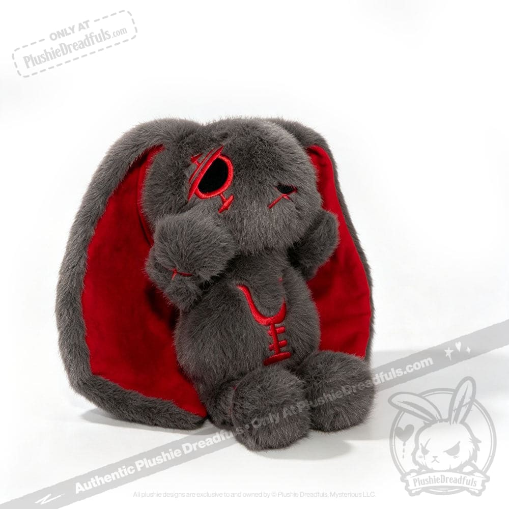 Plushie Dreadfuls - Anxiety Rabbit Dark Grey Limited Edition - Plush Stuffed Animal - plush