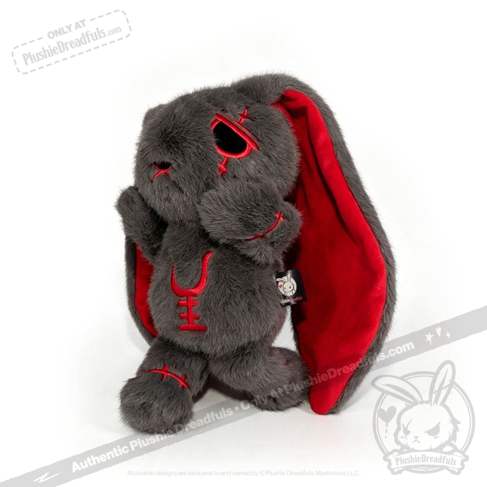 Plushie Dreadfuls - Anxiety Rabbit Dark Grey Limited Edition - Plush Stuffed Animal - plush