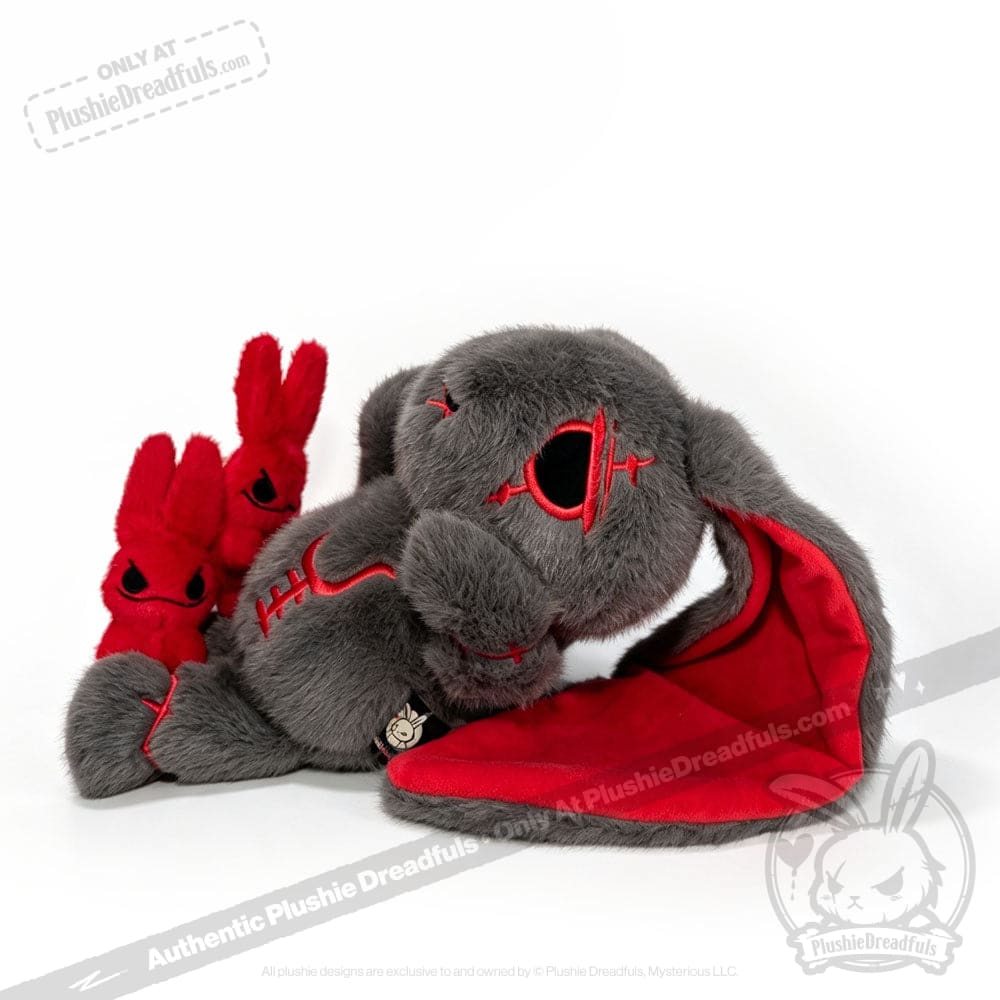 Plushie Dreadfuls - Anxiety Rabbit Dark Grey Limited Edition - Plush Stuffed Animal - plush