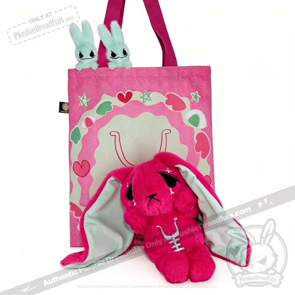 Anxiety Rabbit Hot Pink and Mint Limited Edition - Plush Stuffed Animal - plush