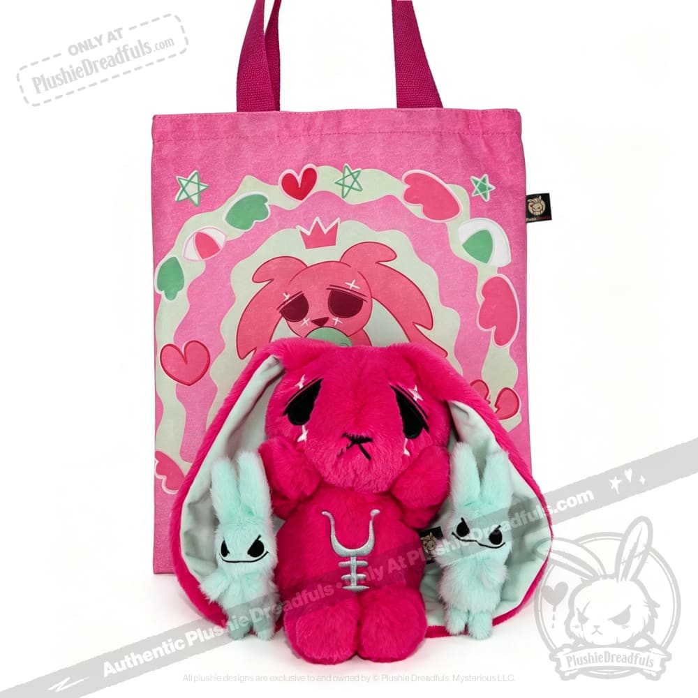 Anxiety Rabbit Hot Pink and Mint Limited Edition - Plush Stuffed Animal - plush