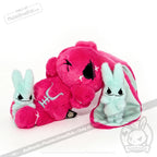 Anxiety Rabbit Hot Pink and Mint Limited Edition - Plush Stuffed Animal - plush