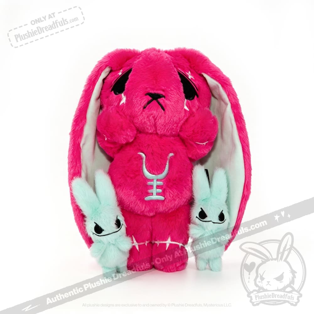 Anxiety Rabbit Hot Pink and Mint Limited Edition - Plush Stuffed Animal - plush