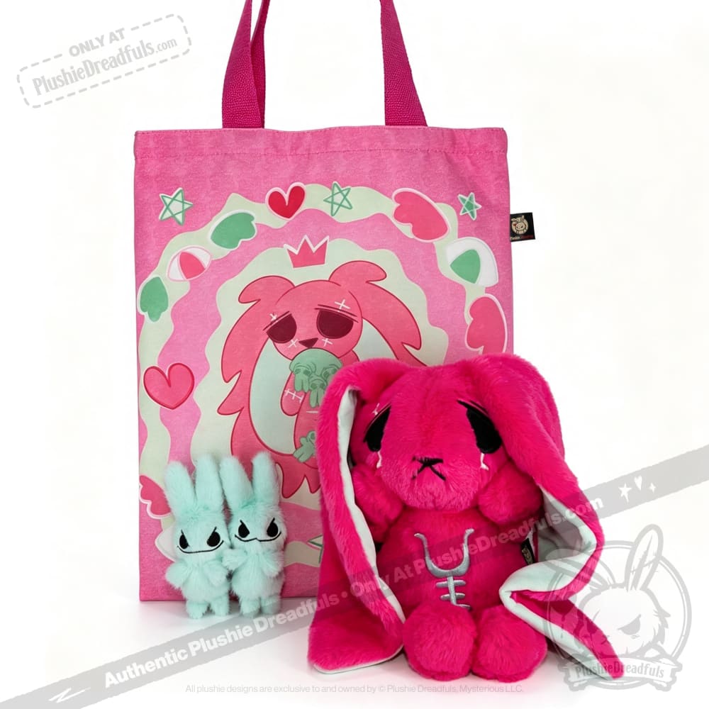 Anxiety Rabbit Hot Pink and Mint Limited Edition - Plush Stuffed Animal - plush