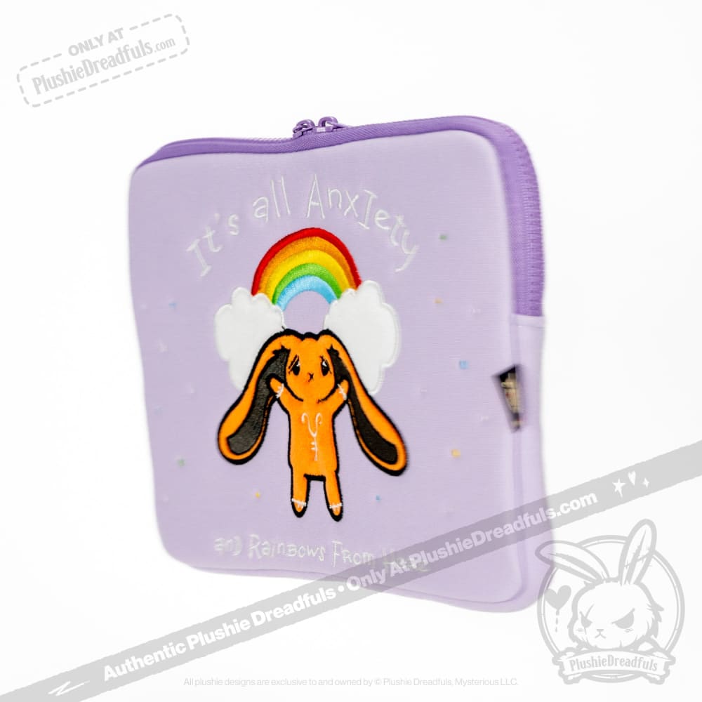 Plushie Dreadfuls Anxiety Rabbit Plush Zip Tablet Sleeve - Mysterious