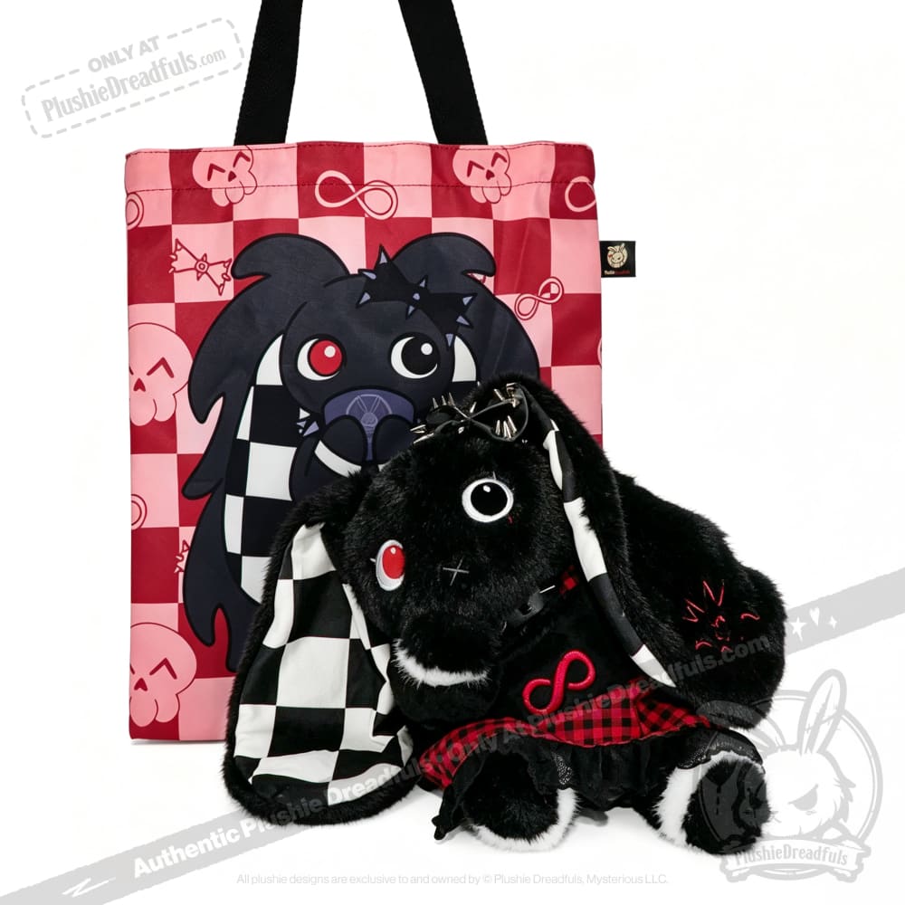 Autism Spectrum Rabbit Goth Edition - Plush Rabbit Stuffed Animal - plush
