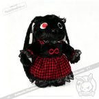 Autism Spectrum Rabbit Goth Edition - Plush Rabbit Stuffed Animal - plush