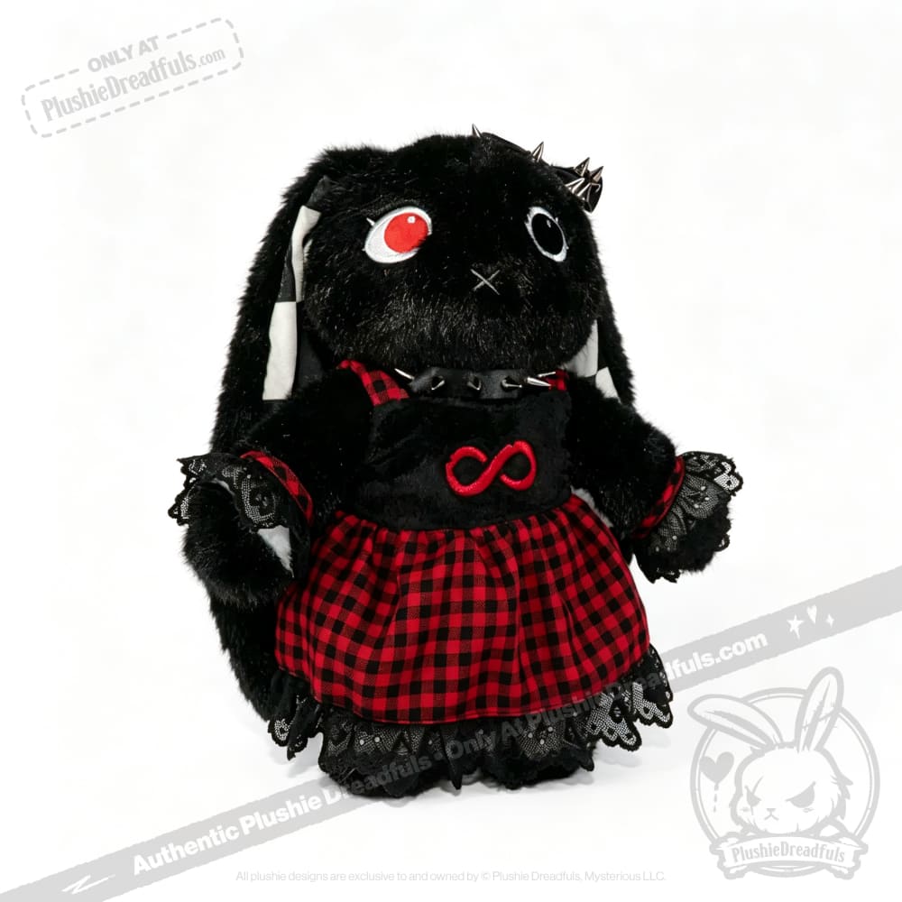 Autism Spectrum Rabbit Goth Edition - Plush Rabbit Stuffed Animal - plush