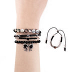 Plushie Dreadfuls -Black Anxiety Rabbit Stacking Friendship Bracelet