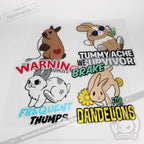 Plushie Dreadfuls - Buns Behaving Bunnly Car Decals sticker