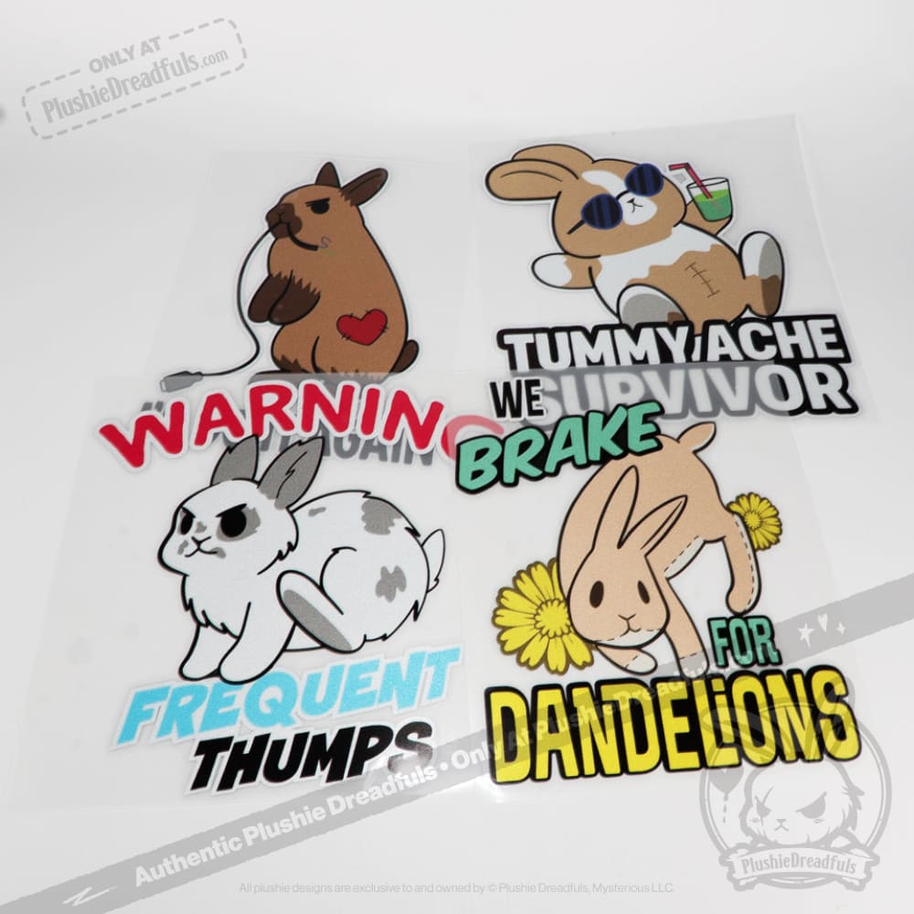 Plushie Dreadfuls - Buns Behaving Bunnly Car Decals sticker
