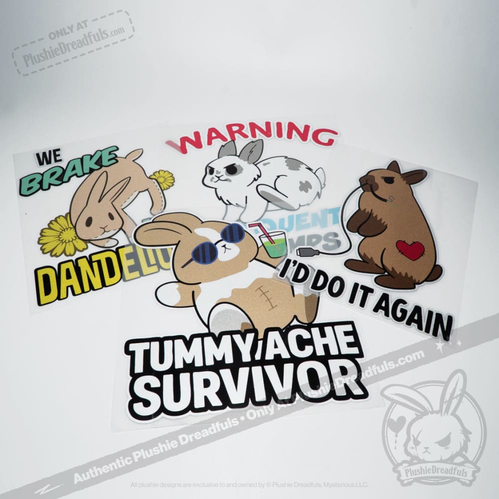 Plushie Dreadfuls - Buns Behaving Bunnly Car Decals sticker