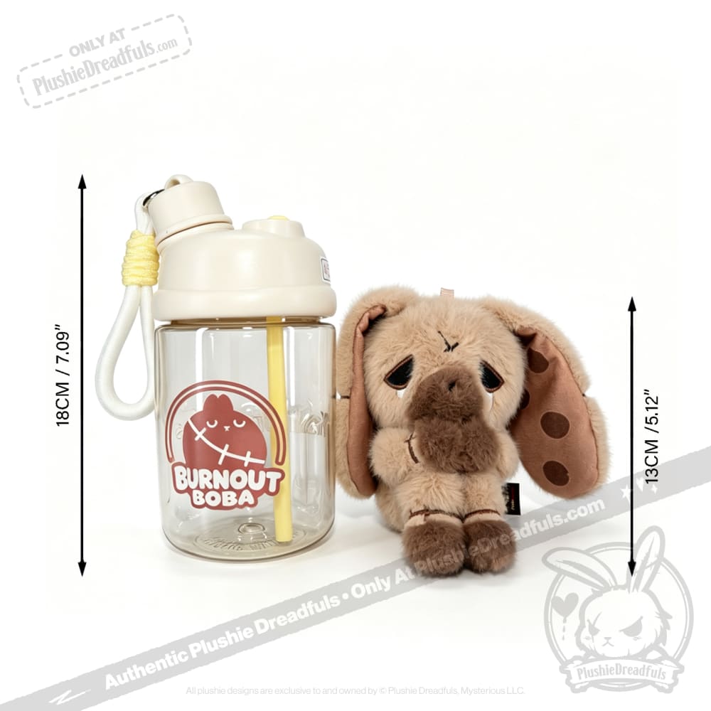 Plushie Dreadfuls - Burnout Brown Sugar Boba Bunny in Cup - Plush and Cup Collector Set - Keychain