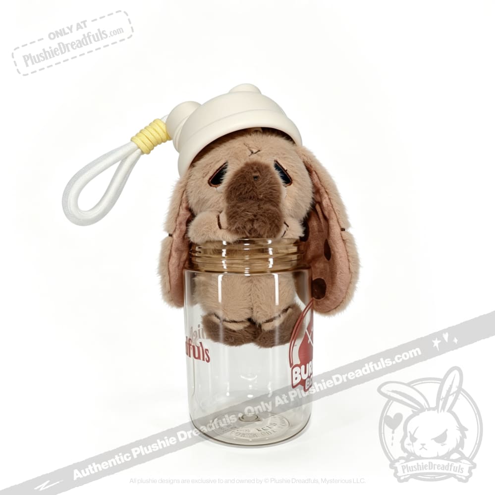 Plushie Dreadfuls - Burnout Brown Sugar Boba Bunny in Cup - Plush and Cup Collector Set - Keychain