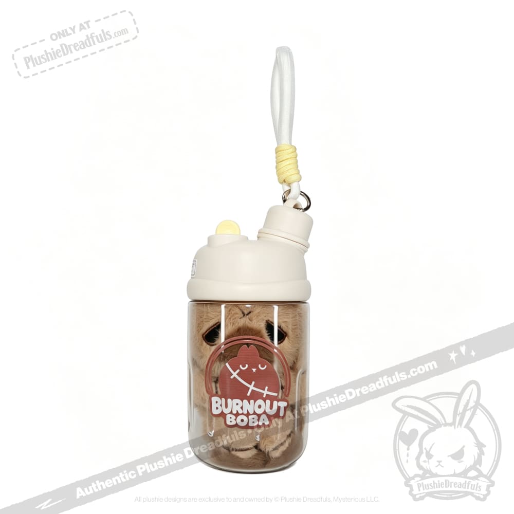 Plushie Dreadfuls - Burnout Brown Sugar Boba Bunny in Cup - Plush and Cup Collector Set - Keychain