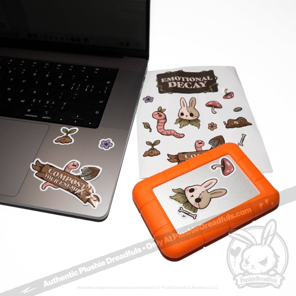 Plushie Dreadfuls Compost Your Enemies Sticker Sheet sticker