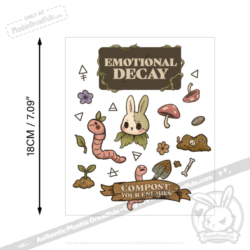 Plushie Dreadfuls Compost Your Enemies Sticker Sheet sticker
