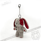 Distressed White Rabbit Plush Keychain Accessory - Keychain