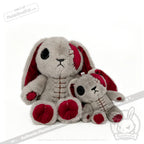 Distressed White Rabbit Plush Keychain Accessory - Keychain