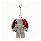 Distressed White Rabbit Plush Keychain Accessory - Keychain