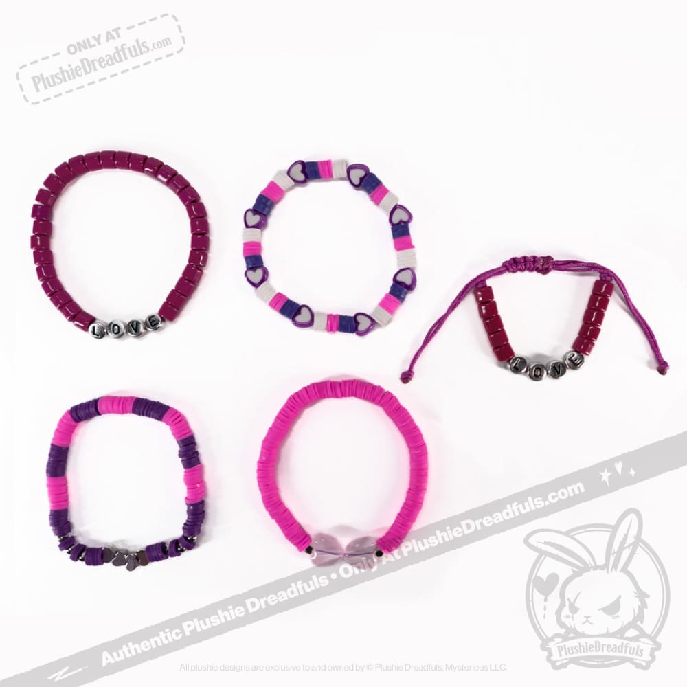 Plushie Dreadfuls - Electric Love Rabbit Stacking Friendship Bracelet Bracelet