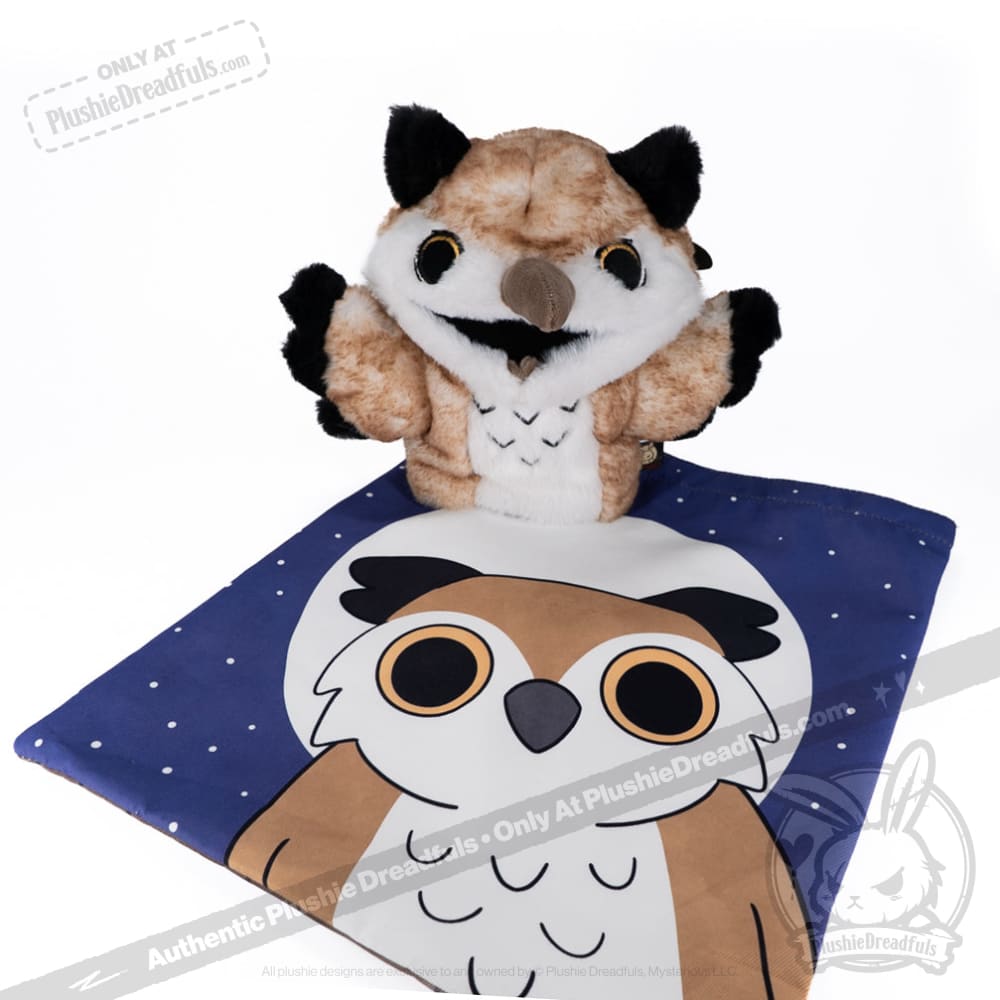 Plushie Dreadfuls -  Existential Horror Owl Puppet - Plush Stuffed Animal - Mysterious