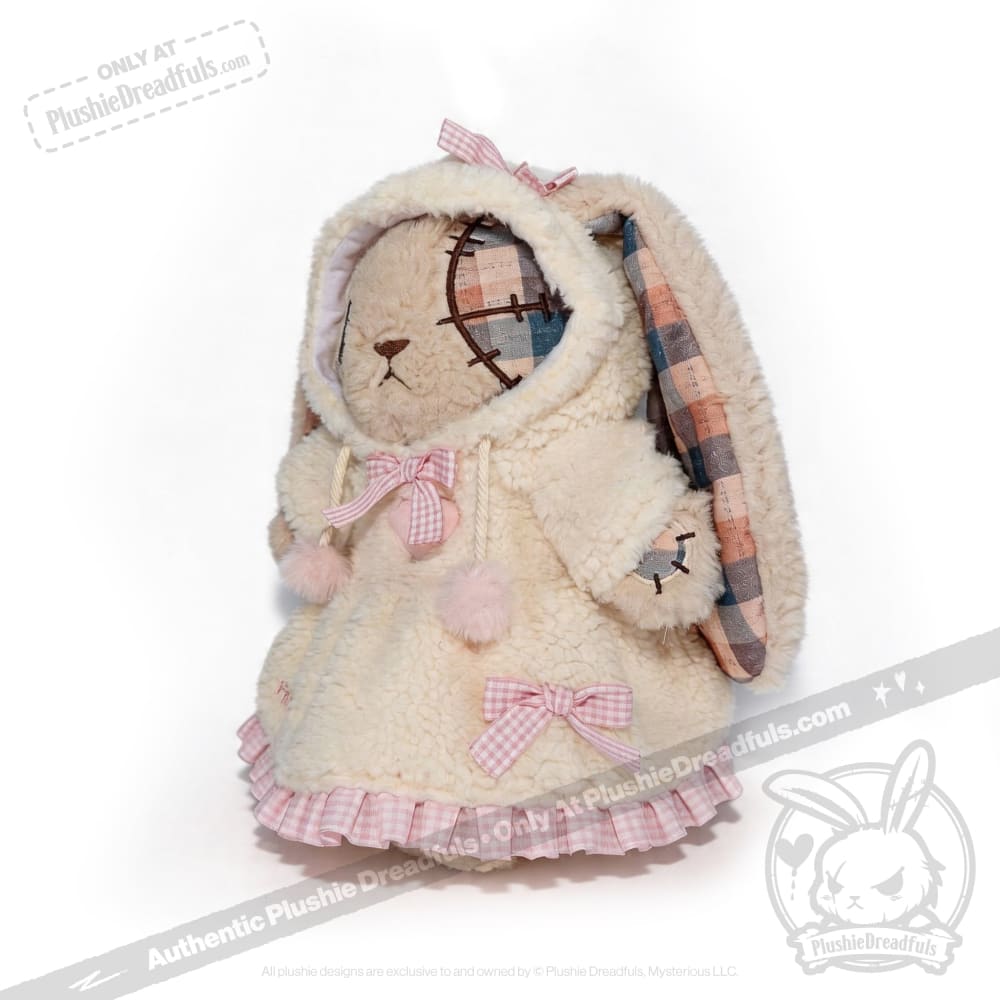 Plushie Dreadfuls Fuzzy White Chocolate Gingham Hoodie Dress - accessory