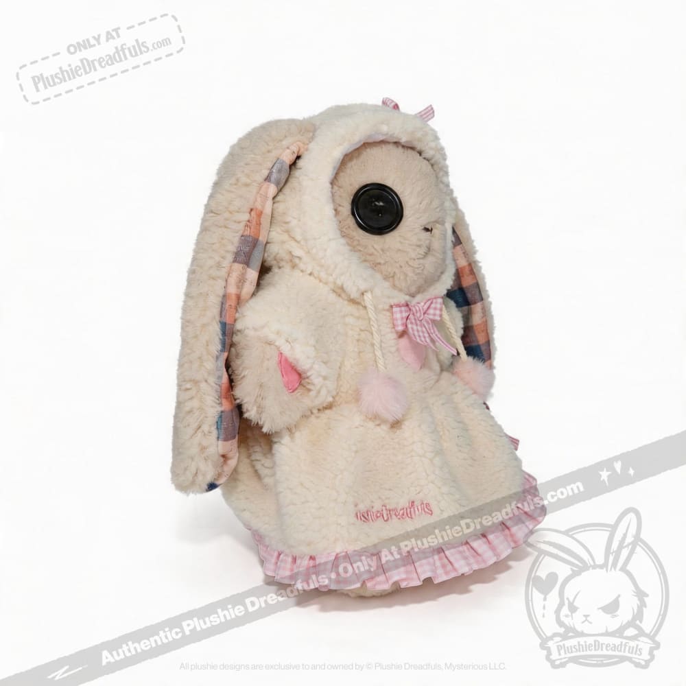 Plushie Dreadfuls Fuzzy White Chocolate Gingham Hoodie Dress - accessory
