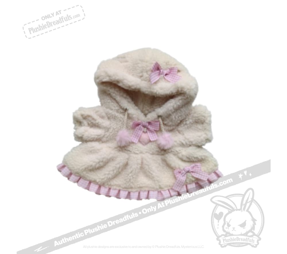 Plushie Dreadfuls Fuzzy White Chocolate Gingham Hoodie Dress - accessory