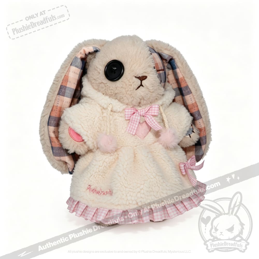 Plushie Dreadfuls Fuzzy White Chocolate Gingham Hoodie Dress - accessory