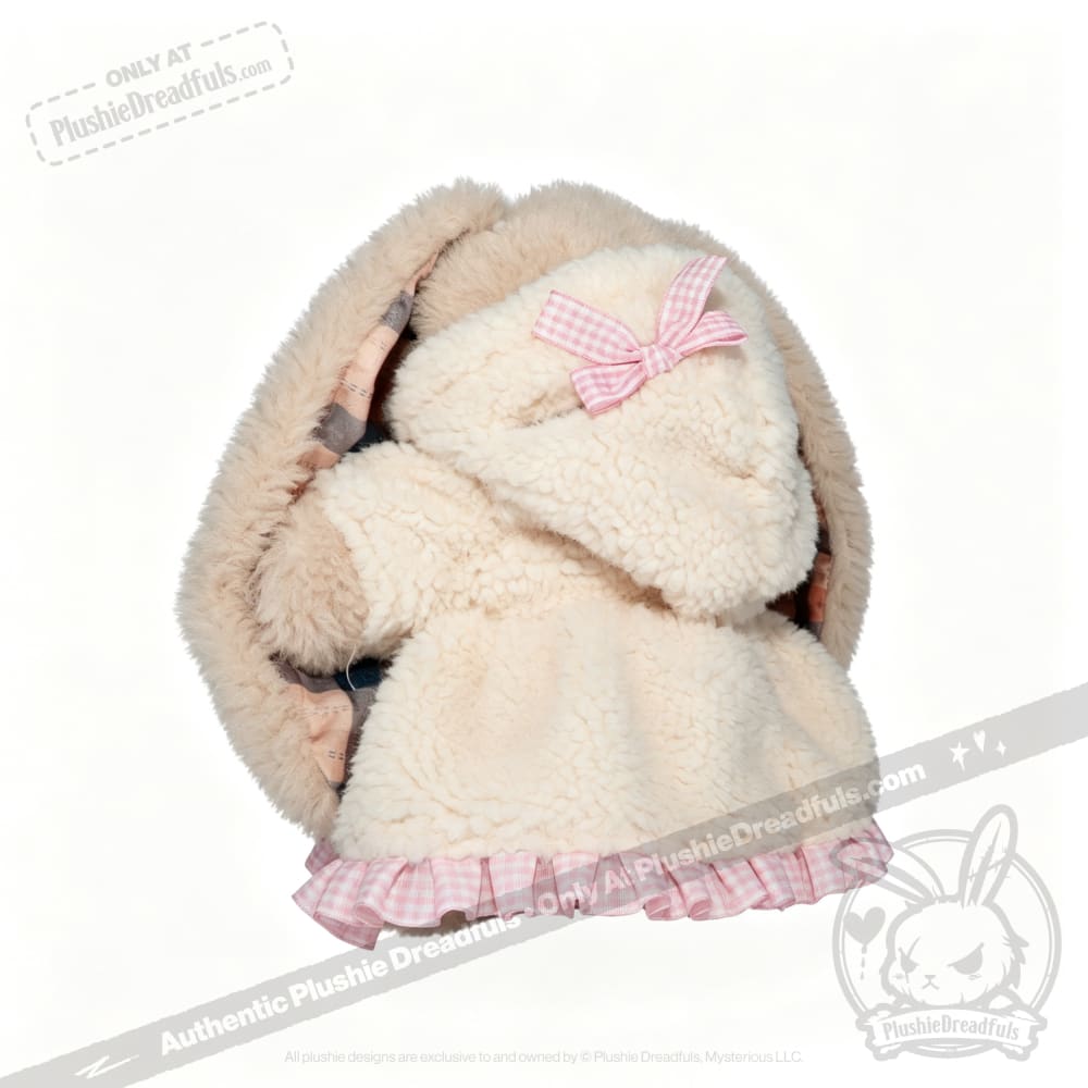 Plushie Dreadfuls Fuzzy White Chocolate Gingham Hoodie Dress - accessory
