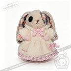 Plushie Dreadfuls Fuzzy White Chocolate Gingham Hoodie Dress - accessory