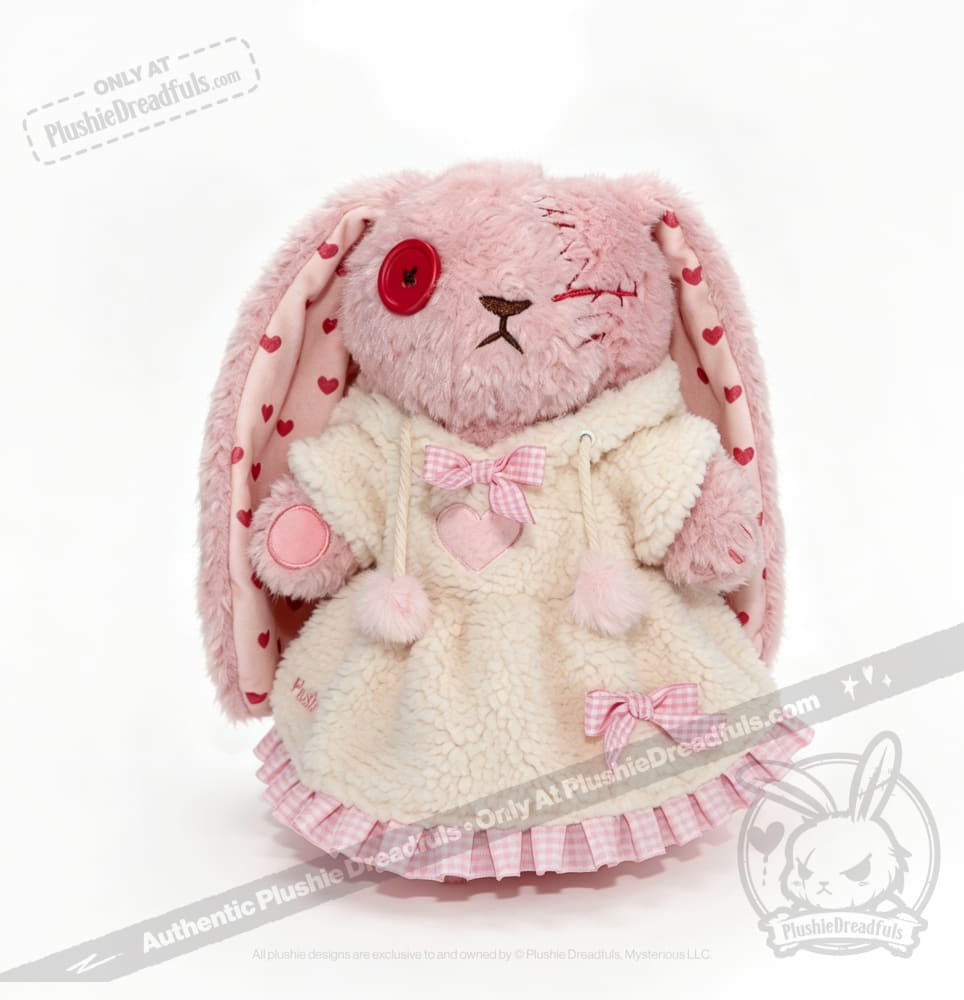 Plushie Dreadfuls Fuzzy White Chocolate Gingham Hoodie Dress - accessory