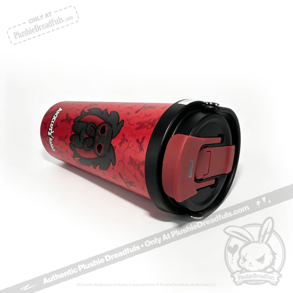 Grey Anxiety Rabbit Cup - Plush Head and Cup Collector Set - thermos