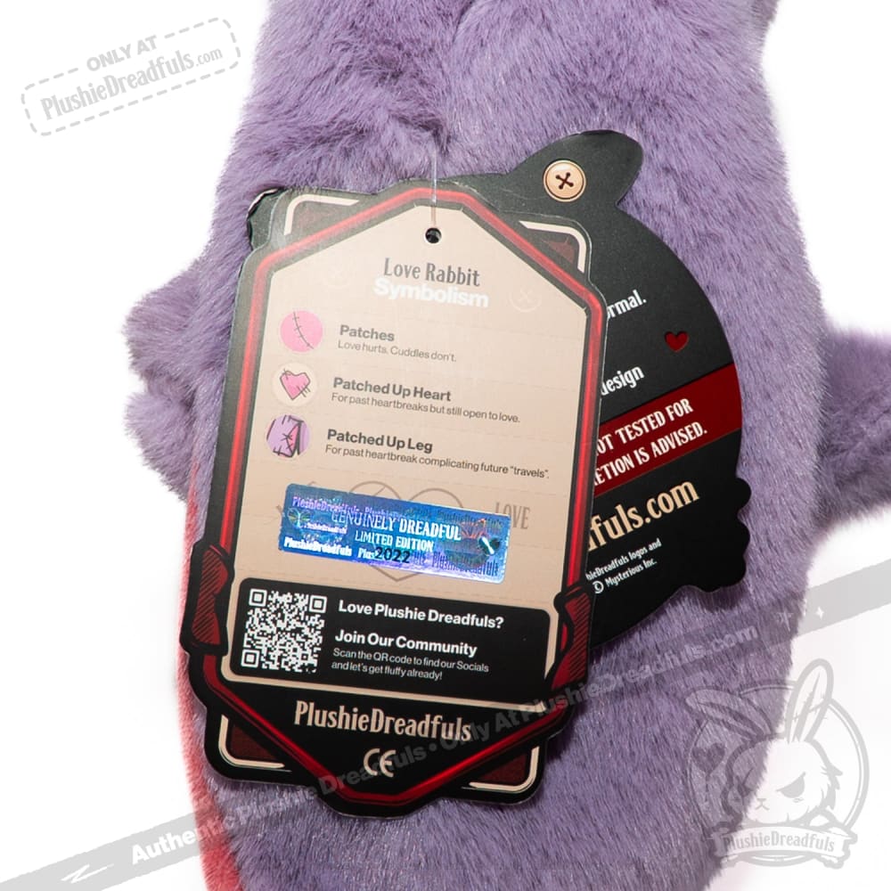 Plushie Dreadfuls - Lavender Love Rabbit Limited Edition - Plush Stuffed Animal toy