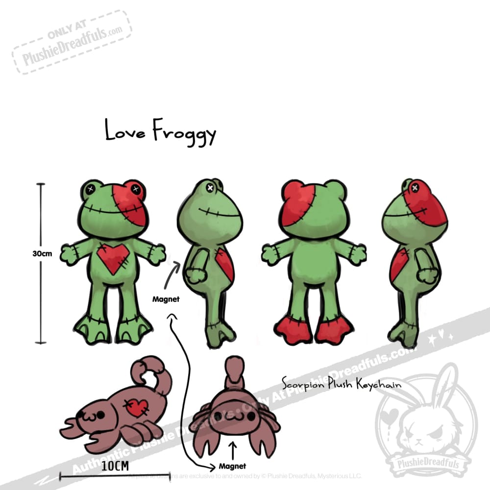 Plushie Dreadfuls -  Love Frog - Mysterious