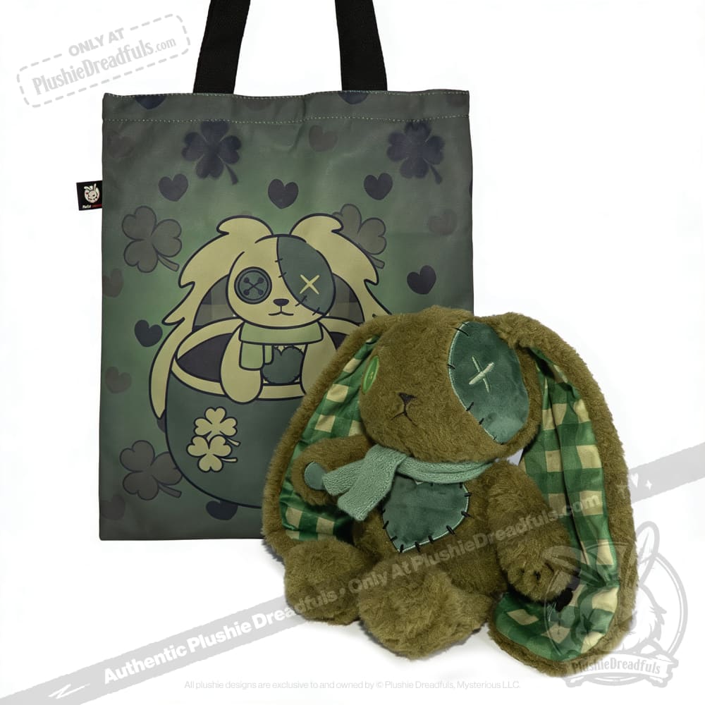Plushie Dreadfuls - Lucky Green Plaid Love Rabbit - Plush Stuffed Animal - toy