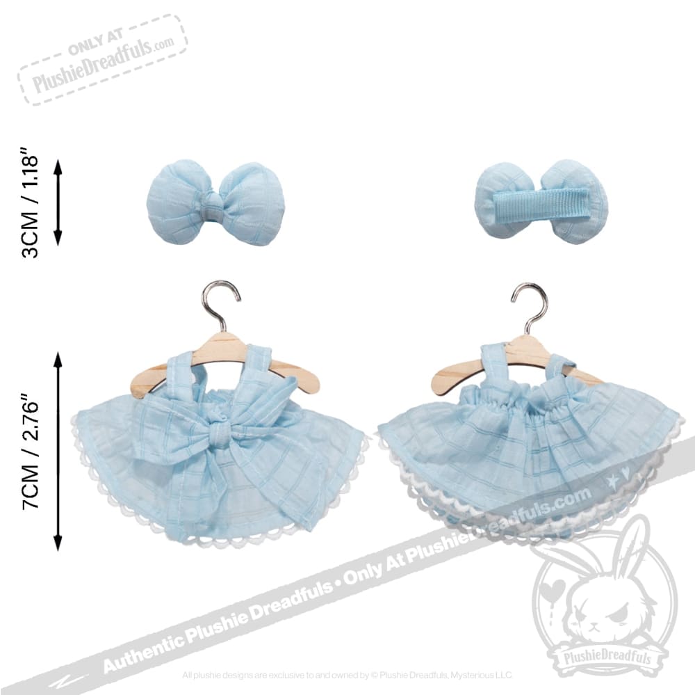 Mini Plush Outfit - Baby Blue Pinafore Dress accessory