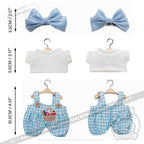 Mini Plush Outfit - Blue Bow Gingham Outfit accessory