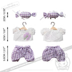 Mini Plush Outfit - Lilac Gingham Pants Ensemble accessory