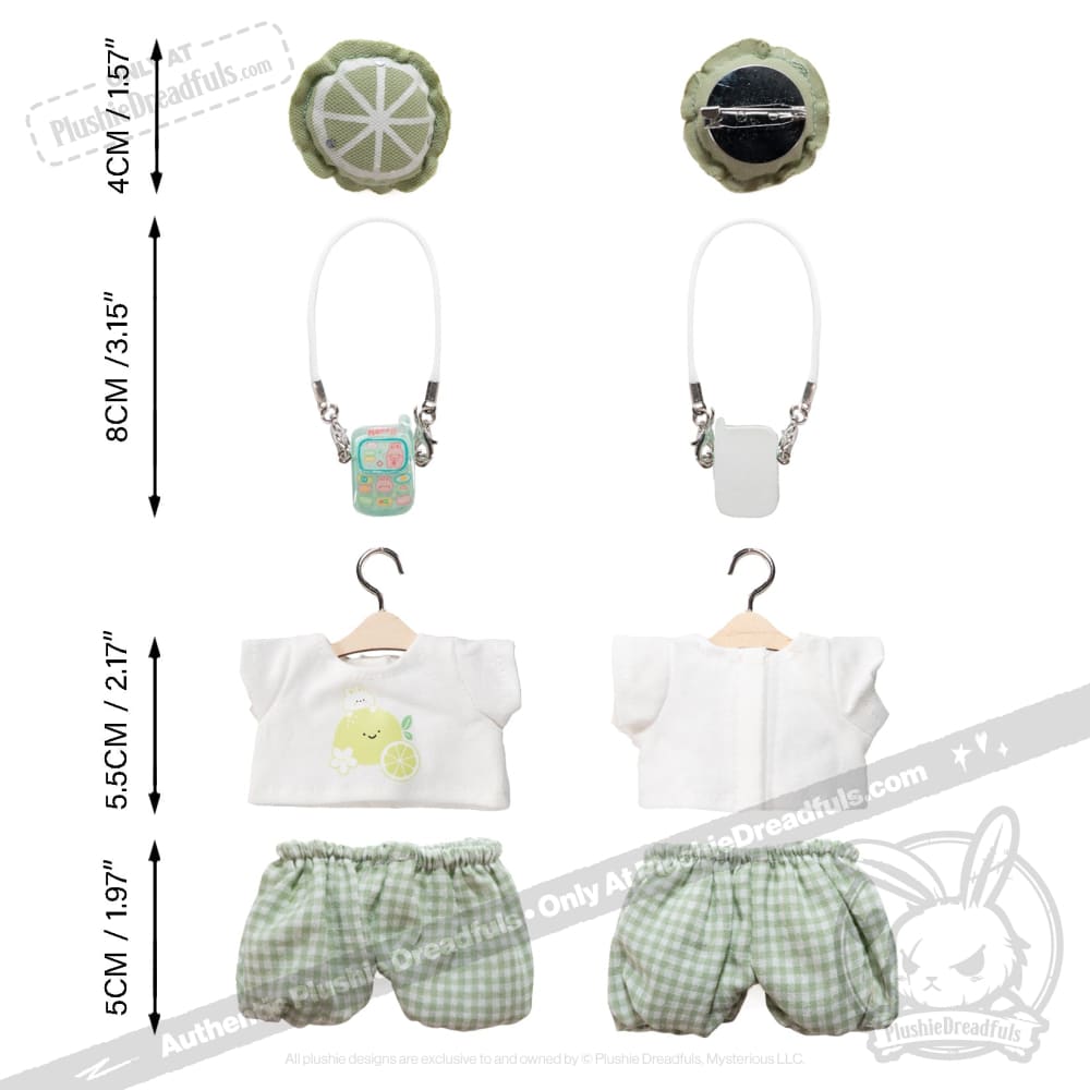 Mini Plush Outfit - Lime Gingham Outfit accessory